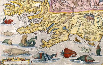 Sixteenth century chart of the Icelandic coast